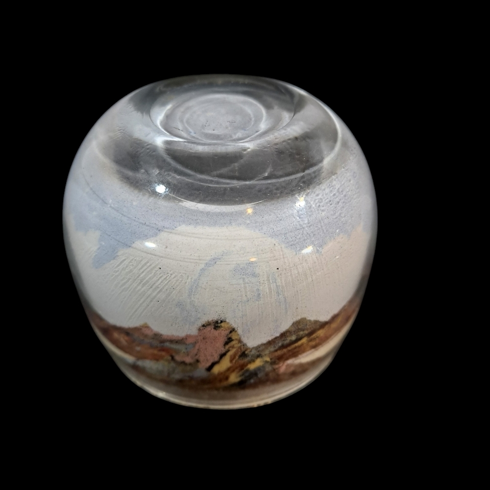 Vintage Handmade Native American Painted Desert Sands Paperweight Sand Art